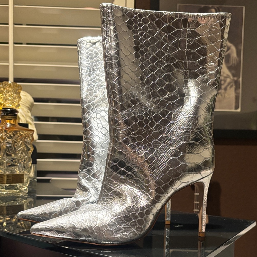 Schutz Silver Boots 8.5